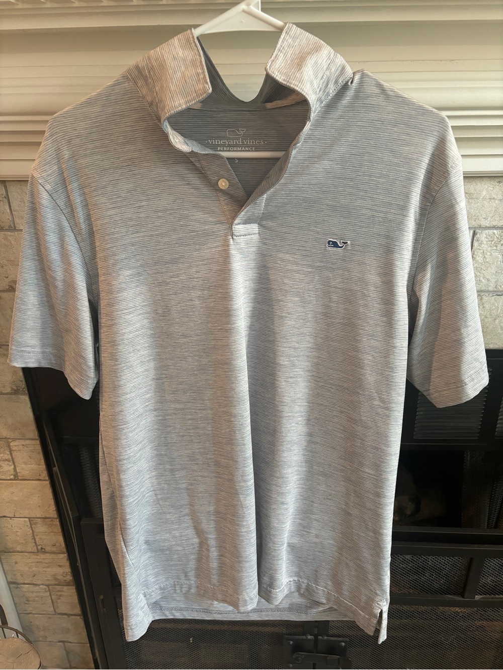 Vineyard Vines Men's Heather Light Gray Performance Polo